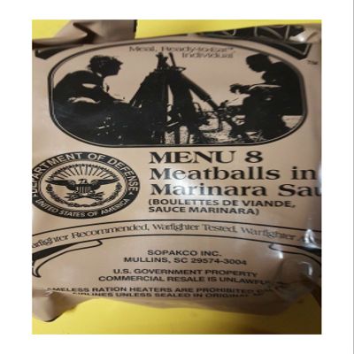 Andrews Corner MRE Meals Survival Food 2019 US MILITARY MEALS READY TO EAT Meal Prepper Food (Meatballs in Marinara Sauce - Meal 8)