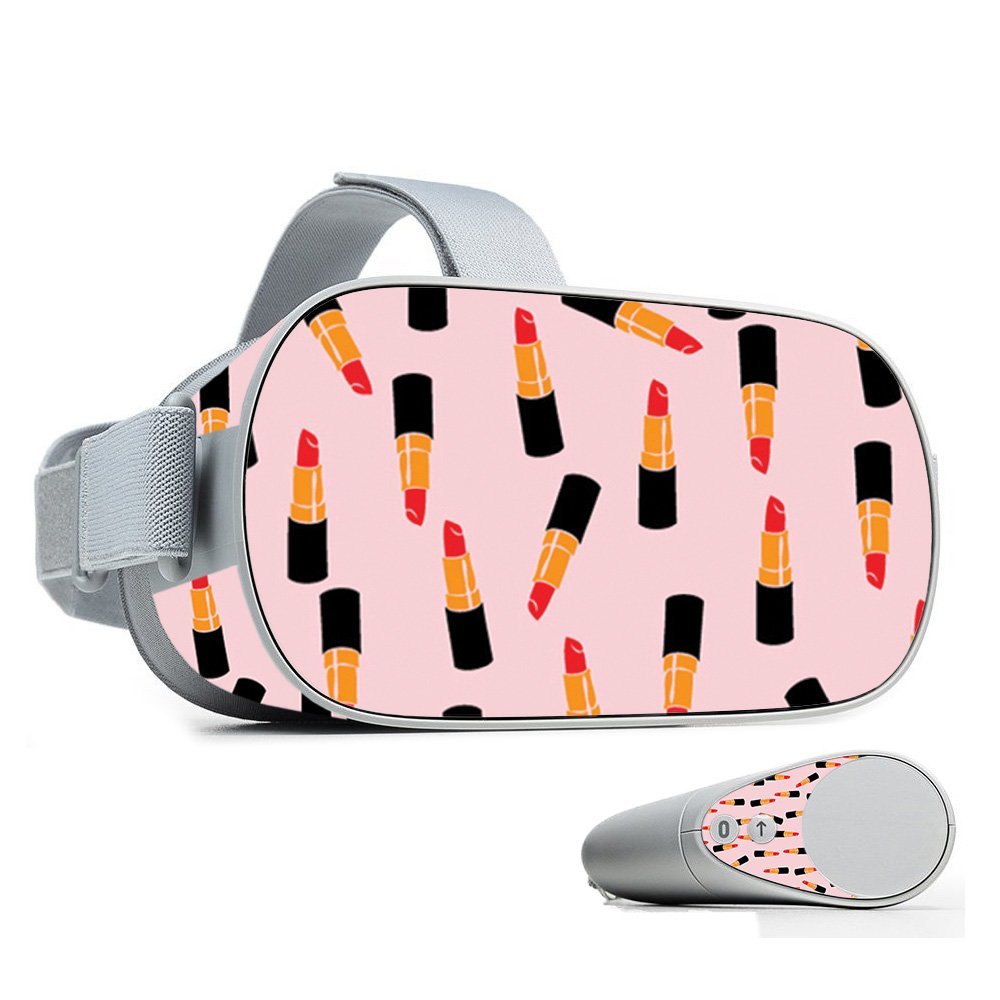 MightySkins Skin Compatible with Oculus Go Mobile VR - Lipstick Pattern | Protective, Durable, and Unique Vinyl Decal wrap Cover | Easy to Apply, Remove, and Change Styles | Made in The USA