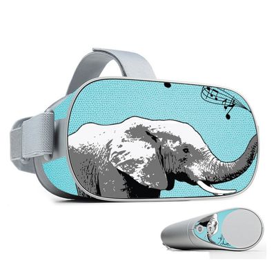 MightySkins Skin Compatible with Oculus Go Mobile VR - Musical Elephant | Protective, Durable, and Unique Vinyl Decal wrap Cover | Easy to Apply, Remove, and Change Styles | Made in The USA