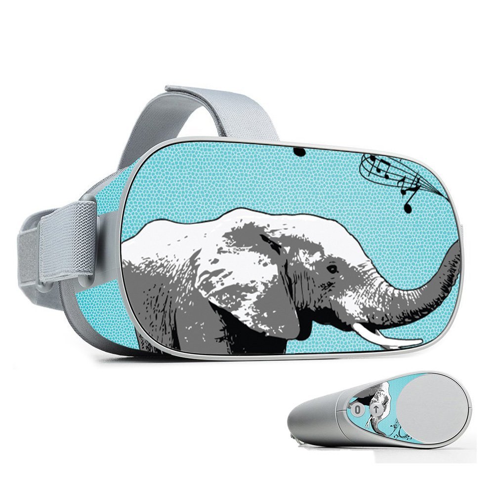 MightySkins Skin Compatible with Oculus Go Mobile VR - Musical Elephant | Protective, Durable, and Unique Vinyl Decal wrap Cover | Easy to Apply, Remove, and Change Styles | Made in The USA