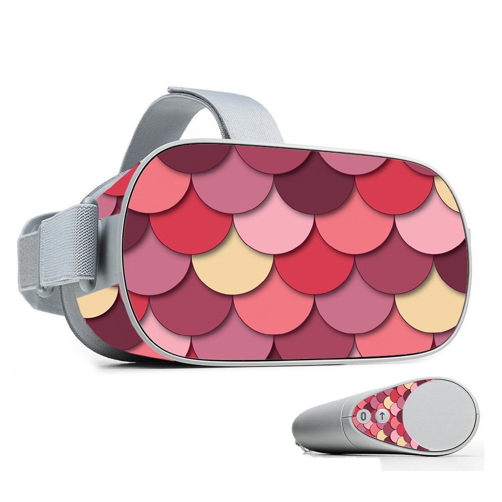 MightySkins Skin Compatible with Oculus Go Mobile VR - Pink Scales | Protective, Durable, and Unique Vinyl Decal wrap Cover | Easy to Apply, Remove, and Change Styles | Made in The USA