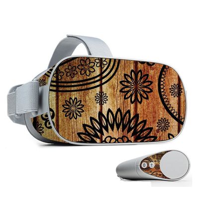 MightySkins Skin Compatible with Oculus Go Mobile VR - Wooden Floral | Protective, Durable, and Unique Vinyl Decal wrap Cover | Easy to Apply, Remove, and Change Styles | Made in The USA