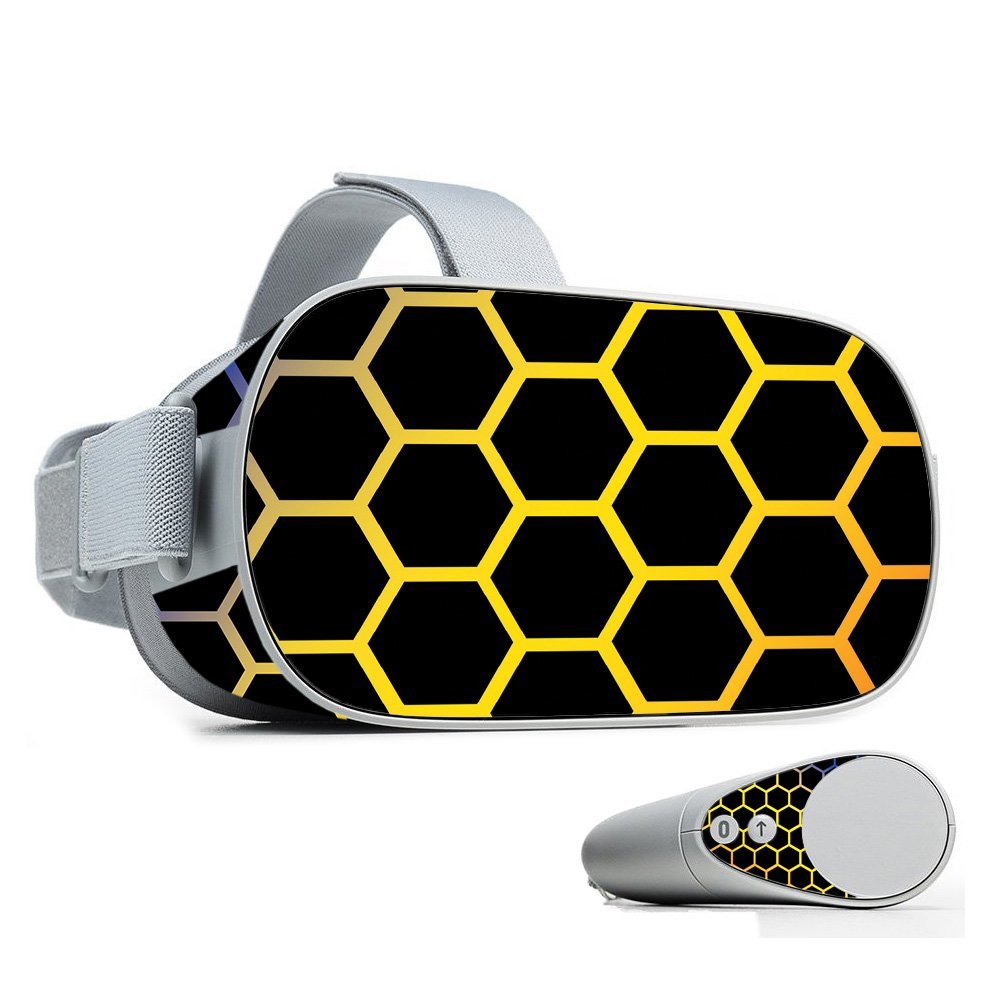 MightySkins Skin Compatible with Oculus Go Mobile VR - Primary Honeycomb | Protective, Durable, and Unique Vinyl Decal wrap Cover | Easy to Apply, Remove, and Change Styles | Made in The USA