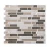 Tack Tile Peel & Stick Vinyl Backsplash Small Mosaic Brown (Pack of 3) view 1