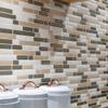 Tack Tile Peel & Stick Vinyl Backsplash Small Mosaic Brown (Pack of 3) view 3