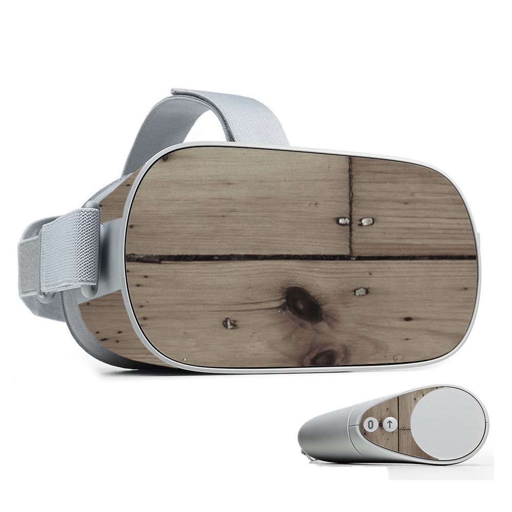 MightySkins Skin Compatible with Oculus Go Mobile VR - Wooden | Protective, Durable, and Unique Vinyl Decal wrap Cover | Easy to Apply, Remove, and Change Styles | Made in The USA