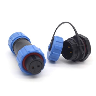SZJELEN SP13 2pin/3pin/4pin/5pin/6pin/7pin/ 9pin Waterproof Aviation Cable Connectors,Female Plug and Male Socket,LED Light Power Connector (2pin, Panel Mount--Plug(Female)&Socket(Male))
