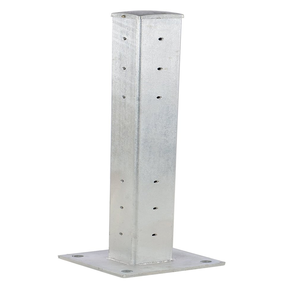 Vestil GR-F3R-BO-TP42-HDG Galvanized Steel Rigid Tube Post Bolt On Style 3-1/24 in. for 3 Ribbed Bolt On Style Guard Rails Gray