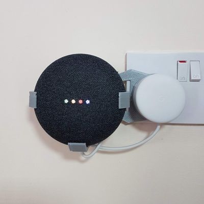 3D Cabin Adjustable Plug Hanger Compatible with Google Home Mini - Grey