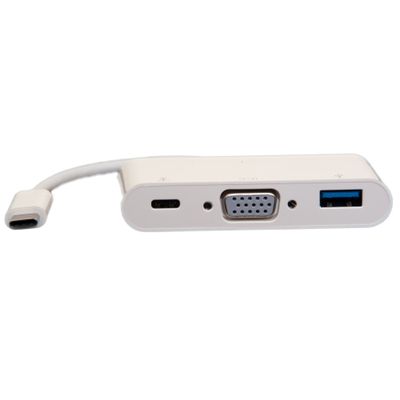 CableWholesale USB-C 3.1, 3-in-1 Mini Dock, SVGA, USB 3.0 Type-A, & USB-C Charge Port