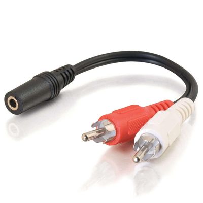 0.5ft (0.15m) Value Series One 3.5mm Stereo Female To Two RCA Stereo Male Y-Cable