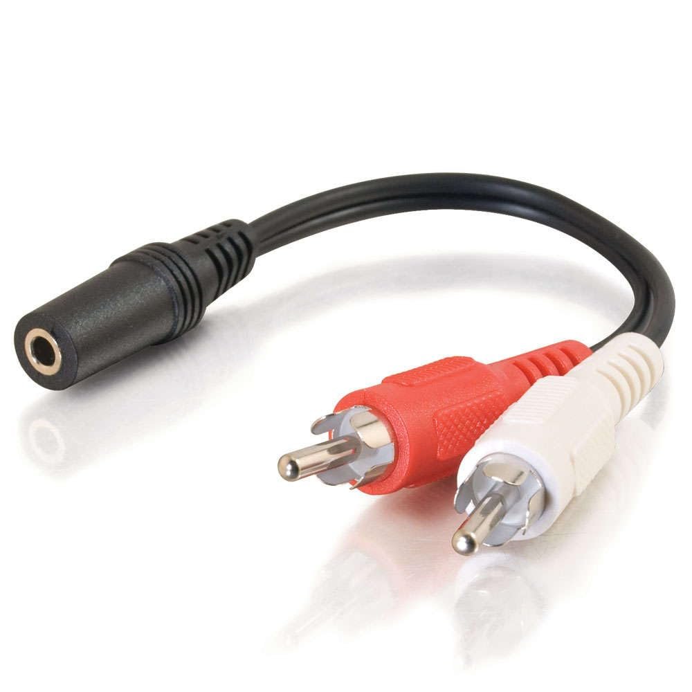 0.5ft (0.15m) Value Series One 3.5mm Stereo Female To Two RCA Stereo Male Y-Cable