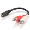 0.5ft (0.15m) Value Series One 3.5mm Stereo Female To Two RCA Stereo Male Y-Cable view 1