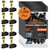 BEST CONNECTIONS Coaxial Cable Clips with Pre-Inserted Screw (1,000 Pack)  Black Single Cable Mounting Clamps for Coax Cable (RG6, RG59) and Ethernet Cable  Cord Fastener/Strain Relief Clip view 2