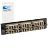 ICC LC-LC Fiber Optic Adapter Panel, LGX Compatible, 24 Fibers, Multimode, Beige 94V-0 Adapters, Push Fasteners, Black Steel view 1