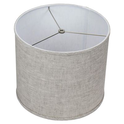 FenchelShades.com 14" Top Diameter x 14" Bottom Diameter 12" Height Cylinder Drum Lampshade USA Made (Designer Oatmeal)
