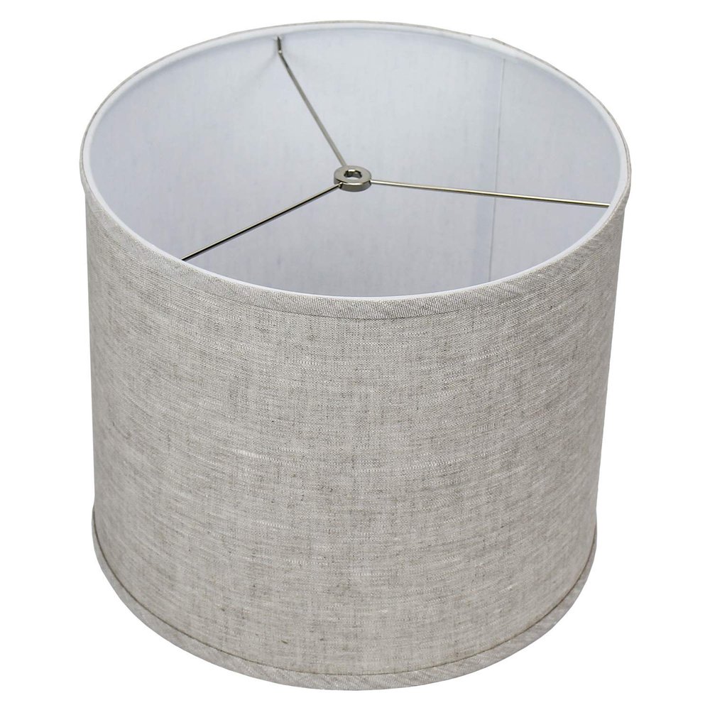 FenchelShades.com 14" Top Diameter x 14" Bottom Diameter 12" Height Cylinder Drum Lampshade USA Made (Designer Oatmeal)