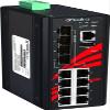 Antaira LMX-1204G-SFP-T Industrial-Grade 12-Port Managed Gigabit Ethernet Switch, 4 SFP Slots, DIN-Rail Mount, -40 to 75C Operating Temperature, Redundant 12 to 48 VDC Power Input view 2