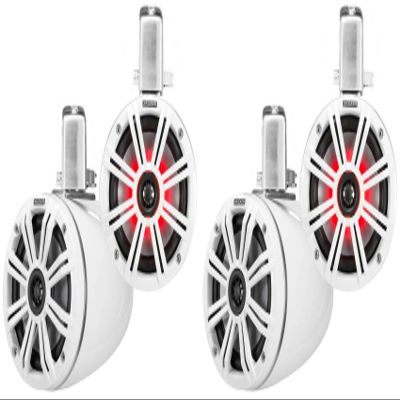 KICKER (4) 45KMTC65W 6.5" 780 Watt Marine Boat Wakeboard Tower Speakers w/LED's