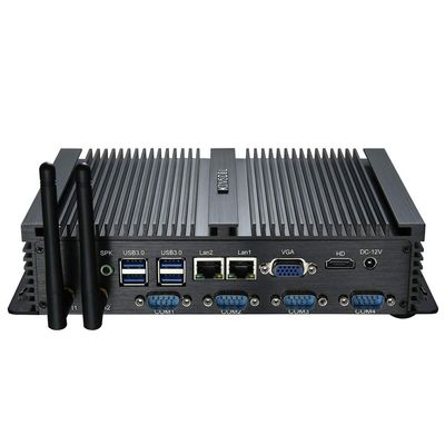 KINGDEL Powerful Mini Desktop Computer, Fanless Industrial PC, Core i5 Dual Core CPU, 8GB RAM, 512GB SSD, 2xNICs, 4xCOM RS232, HD Port+VGA, Metal Case, Wi-Fi, Silent Working