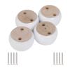 4pcs 40mmx67mm White Eucalyptus Wood Round Bun Furniture Feet Sofa Cabinet Couch Leg view 1