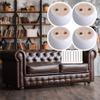 4pcs 40mmx67mm White Eucalyptus Wood Round Bun Furniture Feet Sofa Cabinet Couch Leg view 2