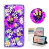 STENES Bling Case Compatible with iPod Touch Case - 3D Handmade Crystal Redbud Butterfly Flowers Floral Wallet Credit Card Slots Fold Stand Leather Cover Compatible with iPod Touch 5/6 - Purple view 1