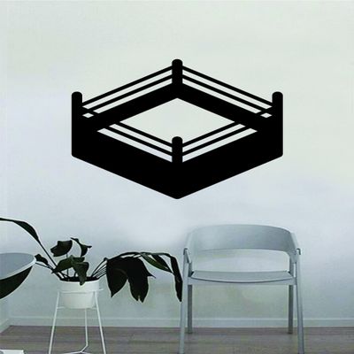 Boxing Wrestling Ring Wall Decal Sticker Vinyl Art Bedroom Living Room Decor Decoration Teen Boys Sports Fight MMA Muay Thai Kickbox Karate