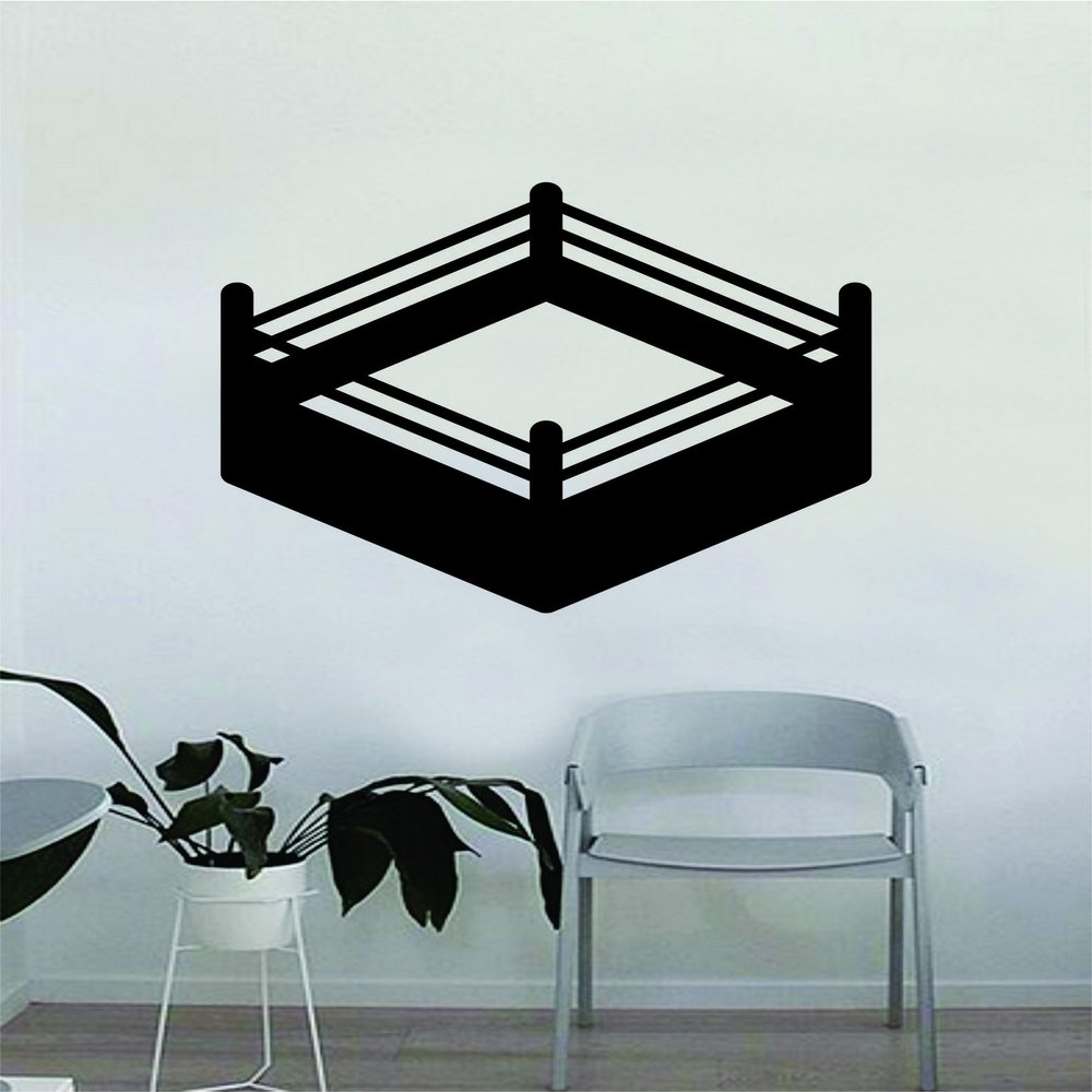 Boxing Wrestling Ring Wall Decal Sticker Vinyl Art Bedroom Living Room Decor Decoration Teen Boys Sports Fight MMA Muay Thai Kickbox Karate