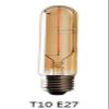 Vintage Edison LED Bulb 4 Pack,T10/T30 LED Bulbs 2W Antique COB Tubular Filament LED Bulb Tubular Edison Style LED Filament Bulb T10,Dimmable,E27 Medium Base,Warm White 2300K,Amber Glass Cover view 2