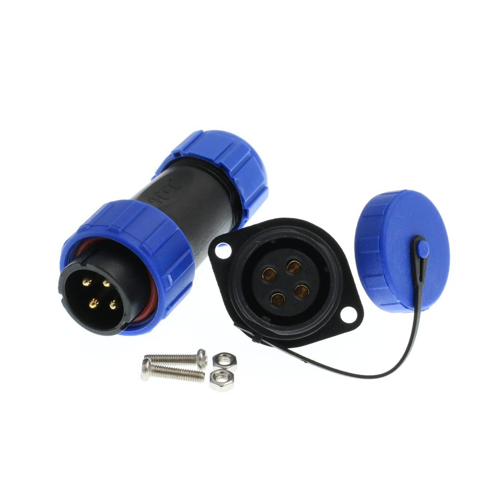 DRRI SP21 IP68 Soldering Aviation Connector 4Pin Male Plug Female Socket Connection on Sailboat for Power to Autohelm