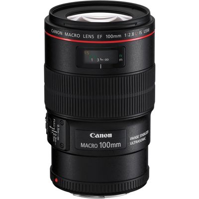 Canon EF 100mm f/2.8L IS USM Macro Lens for Canon Digital SLR Cameras (Renewed)