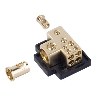 225FWY Gold Power Ground Distribution Block 0/2/4/8 Gauge in 8 Gauge Out