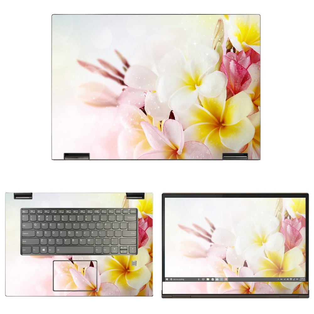Decalrus - Protective Decal Plumeria Flower Skin Sticker for Lenovo Yoga 730-15 (15.6" Screen) case Cover wrap LEyoga730_15-182