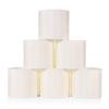 Wellmet Small Lamp Shades,ONLY for Candle Bulbs,Clip-on Drum Mini Lampshades,Set of 6, 5.5"x 5.5"x5",Cream White view 1