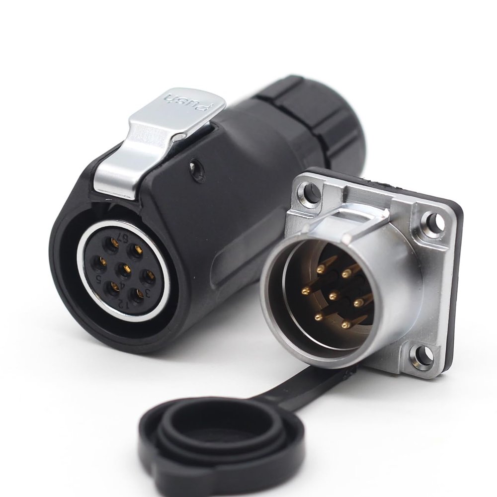 SZJELEN XHP20 15A 500V 7Pin Power Industrial Cable Connector,Female Plug and Male Socket,Waterproof Electrical Wire Connector Plug Socket IP67 (7Pin, Plug Female &Socket Male)
