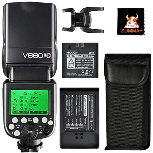 GODOX V860II-C TTL Flash GN60 HSS 1/8000s Camera Flash Speedlite with Rechargeable Battery 650 Ful Power Flashes for Canon EOS 6D 50D 60D 100D 200D 500D 650D 750D 1000D 1300D (V860II-C)