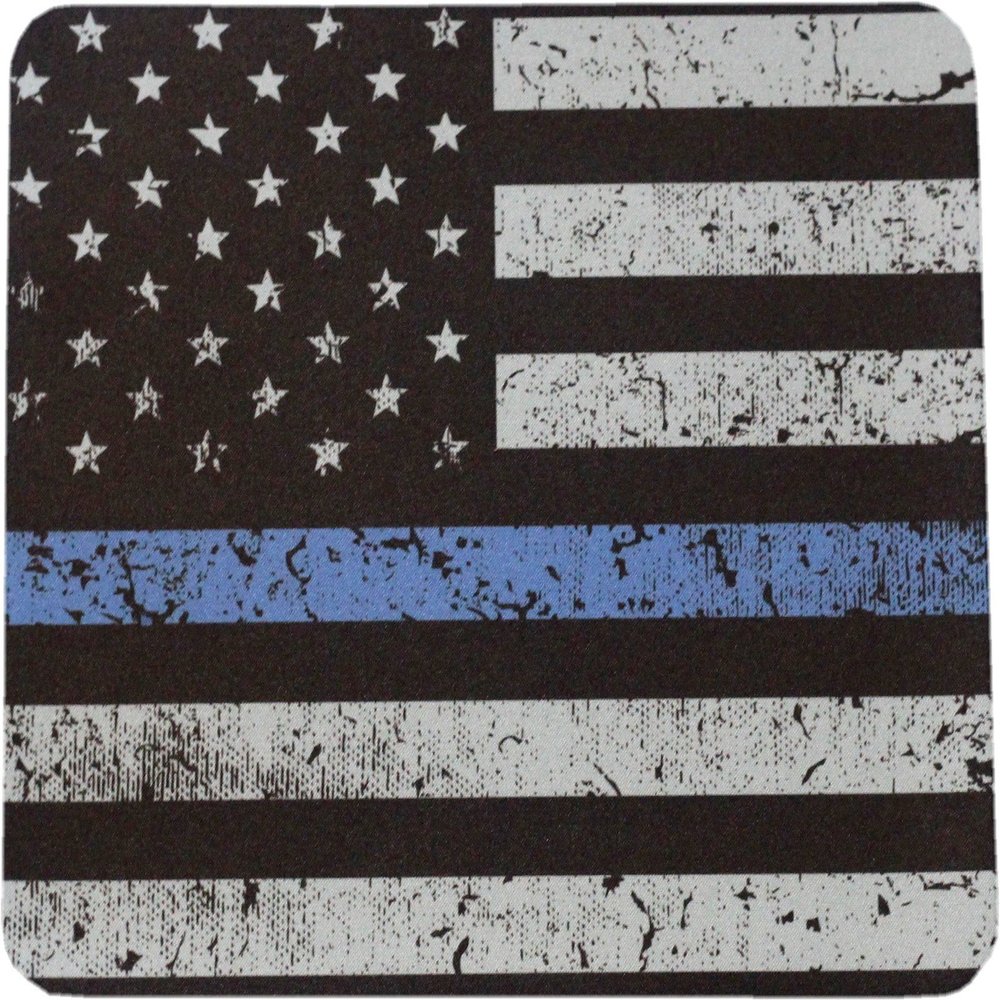 American Flag Blue Line Mouse Pad Sublimated