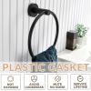 APLusee Hand Towel Ring, Matte Black, 304 Stainless Steel, Wall Mount view 3