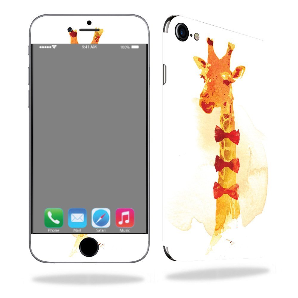 MightySkins Skin Compatible with Apple iPhone SE (2020) / 7/8 - Elegant Giraffe | Protective, Durable, and Unique Vinyl Decal wrap Cover | Easy to Apply, Remove, and Change Styles | Made in The USA