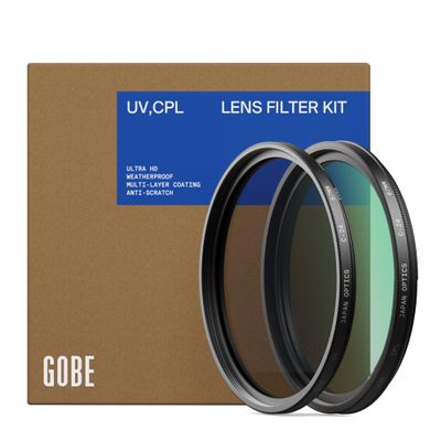Gobe 95mm UV + Circular Polarizing (CPL) Lens Filter Kit