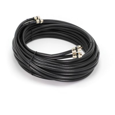 THE CIMPLE CO 200 FT Dual RG6 Coax Twin Coaxial Cable (Siamese Cable) 18AWG Satellite, Antenna, & CATV with Weather Proof Compression Connectors, Black