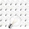 Abeja G40 Replacement Light Bulbs, 5W Clear Globe Bulb fits E12/ C7 Candelabra Screw Base Sockets, 1.5 Inch Clear Light Bulbs for Indoor Outdoor Patio Decor, 25Pack view 1