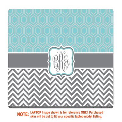 Decalrus - Protective Decal for The Dell XPS 15 9575 (15.6" Screen) Laptop with Customized Monogram DExps15_9575-Monogram5