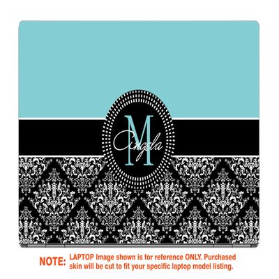 Decalrus - Protective Decal for The Dell XPS 15 9575 (15.6" Screen) Laptop with Customized Monogram DExps15_9575-Monogram3