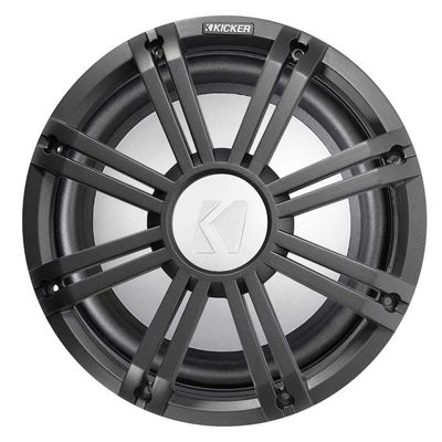KICKER 45KMF102 10" Free Air Marine Subwoofer Sub+Charcoal Grille w/LED's+Remote