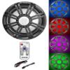 KICKER 45KMF102 10" Free Air Marine Subwoofer Sub+Charcoal Grille w/LED's+Remote view 2