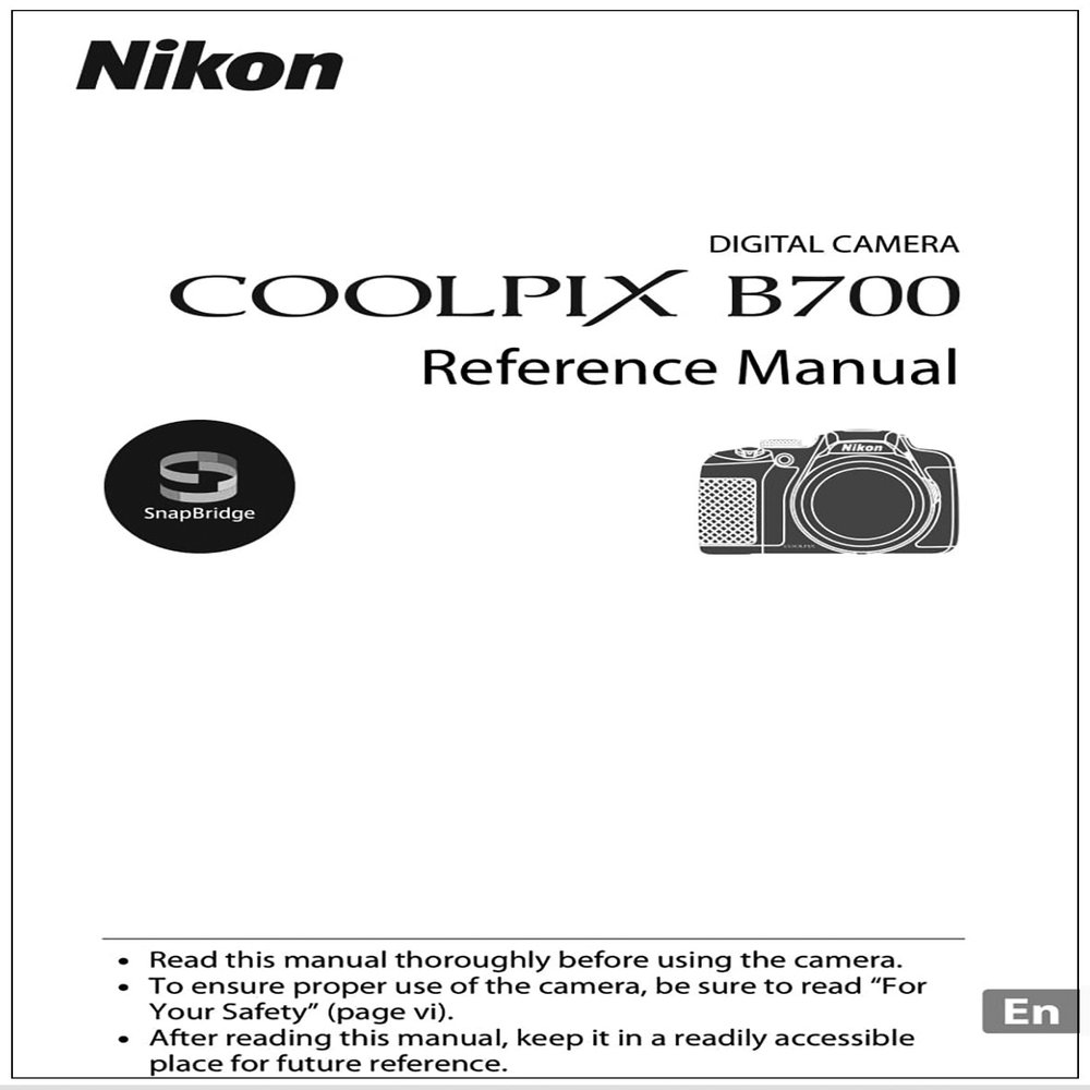 COOLPIX B700 Digital Camera User's Instructions Manual Booklet