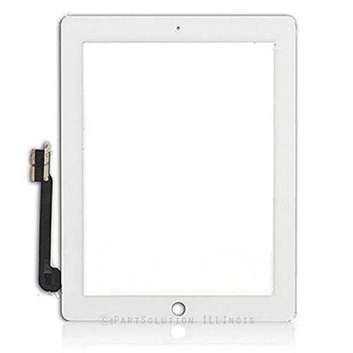 ePartSolution_Replacement Part for iPad 3 | iPad 4 A1416 A1430 A1403 A1458 A1460 Touch Screen Digitizer Lens Glass USA (White)