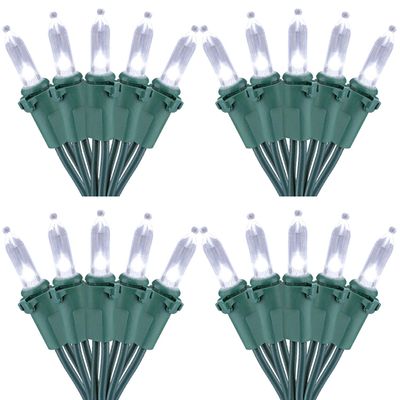 Brizled 4 Pack LED Christmas Lights, 33ft 100 LED Christmas String Lights, 120V UL Certified Connectable Xmas Tree Light Mini White Xmas Light for Home Tree Patio Indoor Outdoor Decoration, Cool White